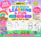 My big book of Learning & Fun, Kids book, Activities, numbers, colors, Animals, Preschool (Digital)