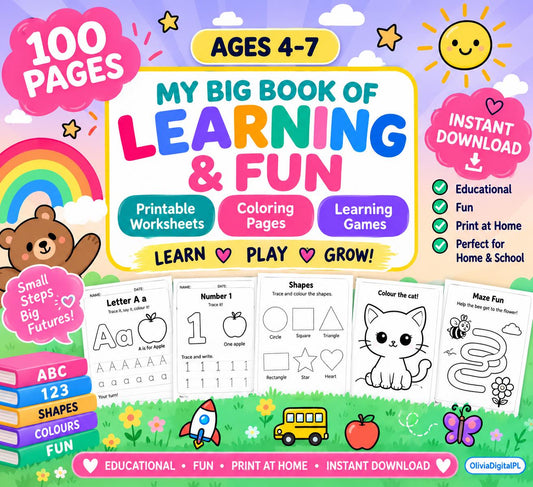 My Big Book of Learning and Fun, printable kids activity book