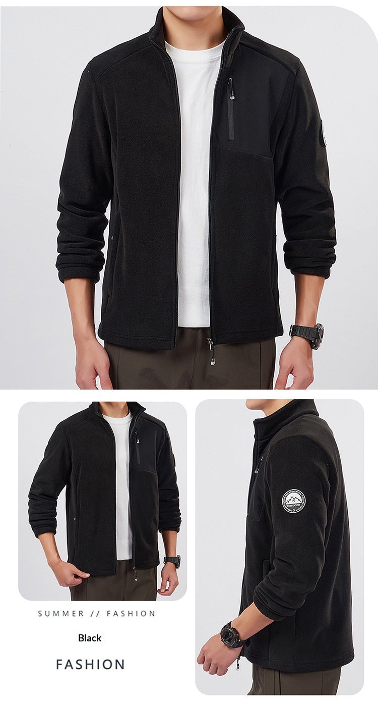 Couple’s Fleece Jacket With Stand‑Up Collar