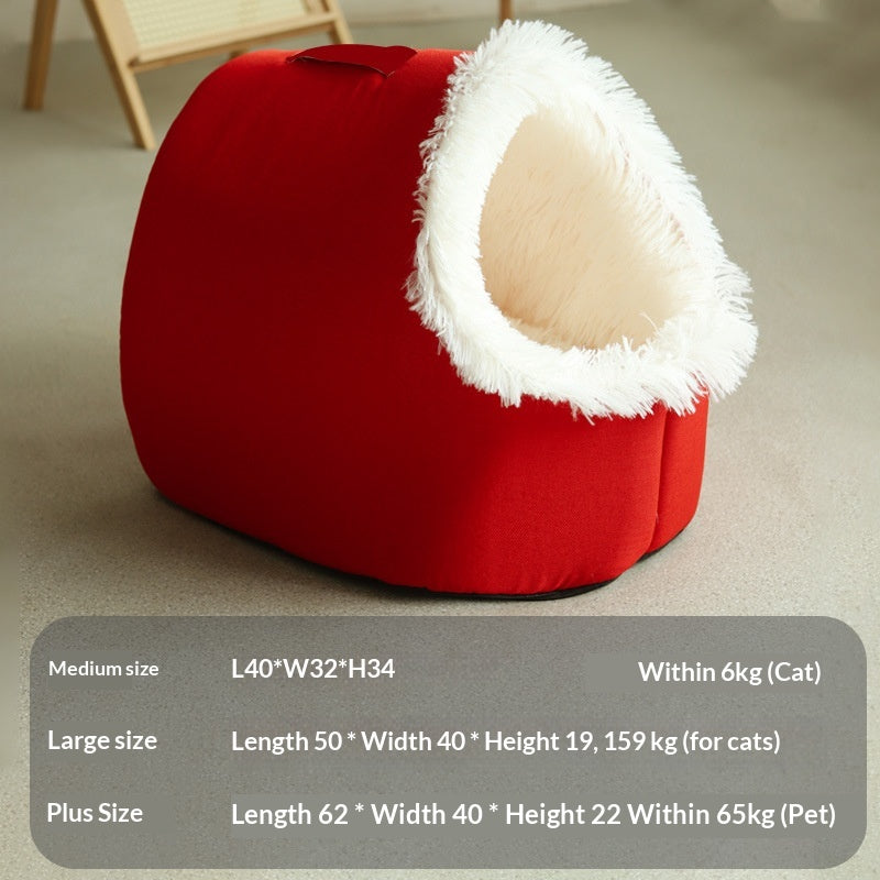 Cozy Compact Folding Picnic Blanket – Warm Cat Bed & House