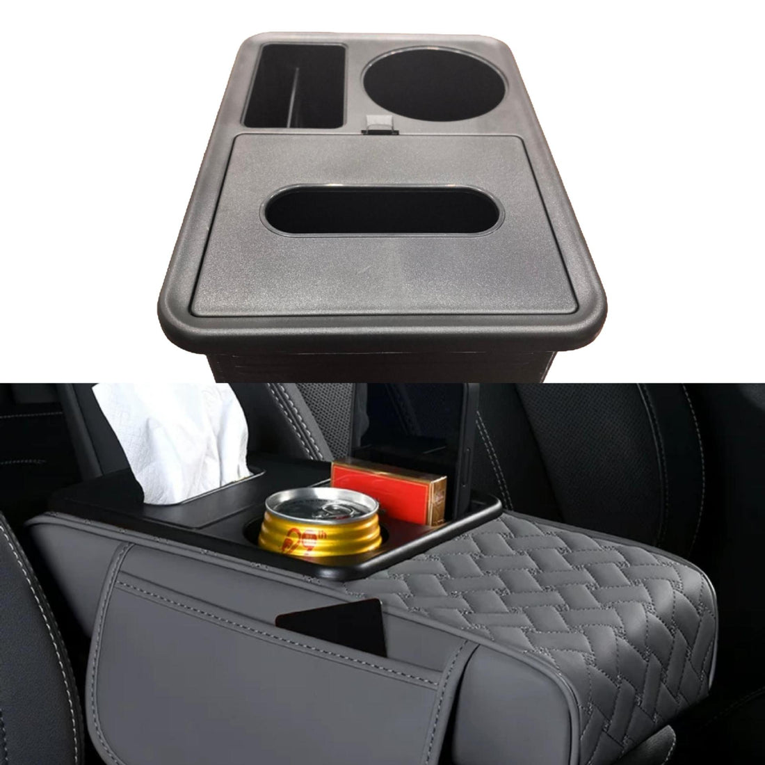 Versatile 5-in-1 Car Cup Holder – Stackable Bottle & Snack Organizer