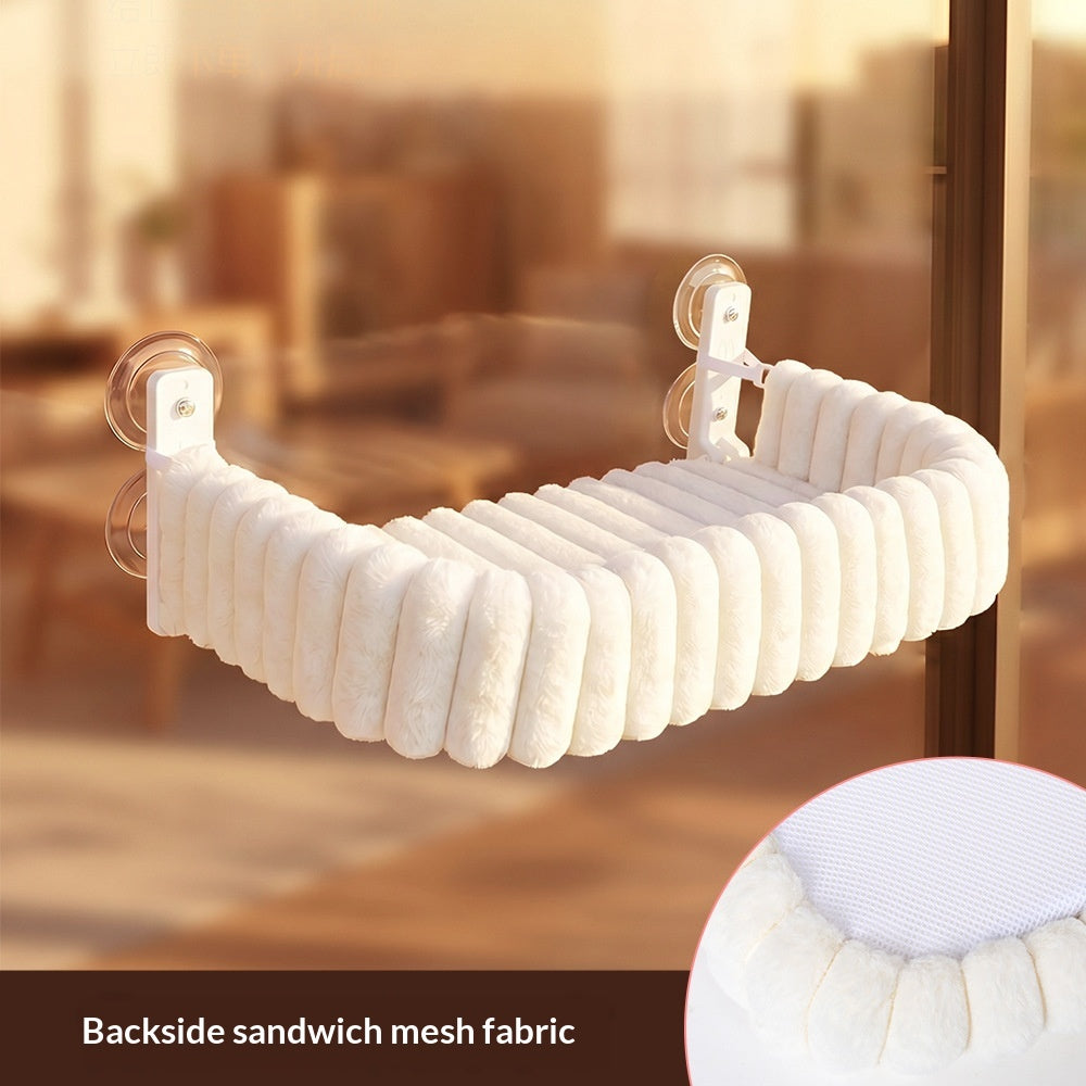 Hanging Suction-Cup Plush Cat Hammock