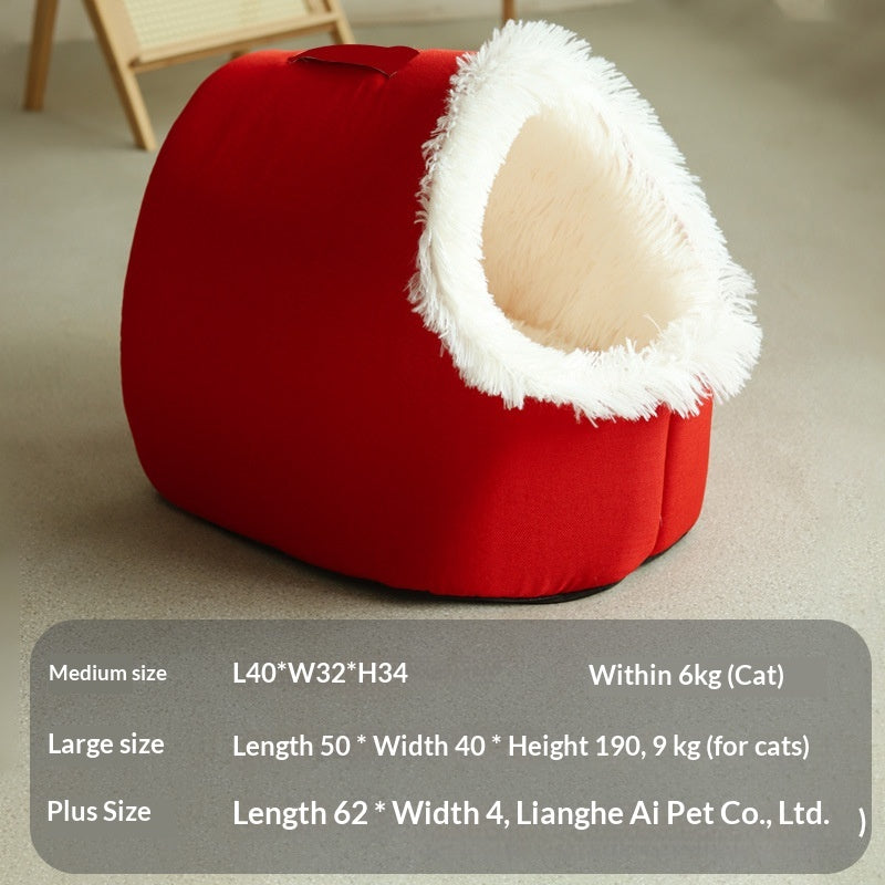 Cozy Compact Folding Picnic Blanket – Warm Cat Bed & House