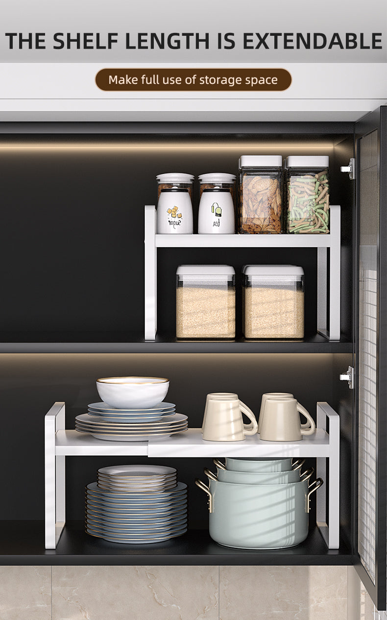Stackable Metal Spice Rack with Adjustable Countertop Shelf