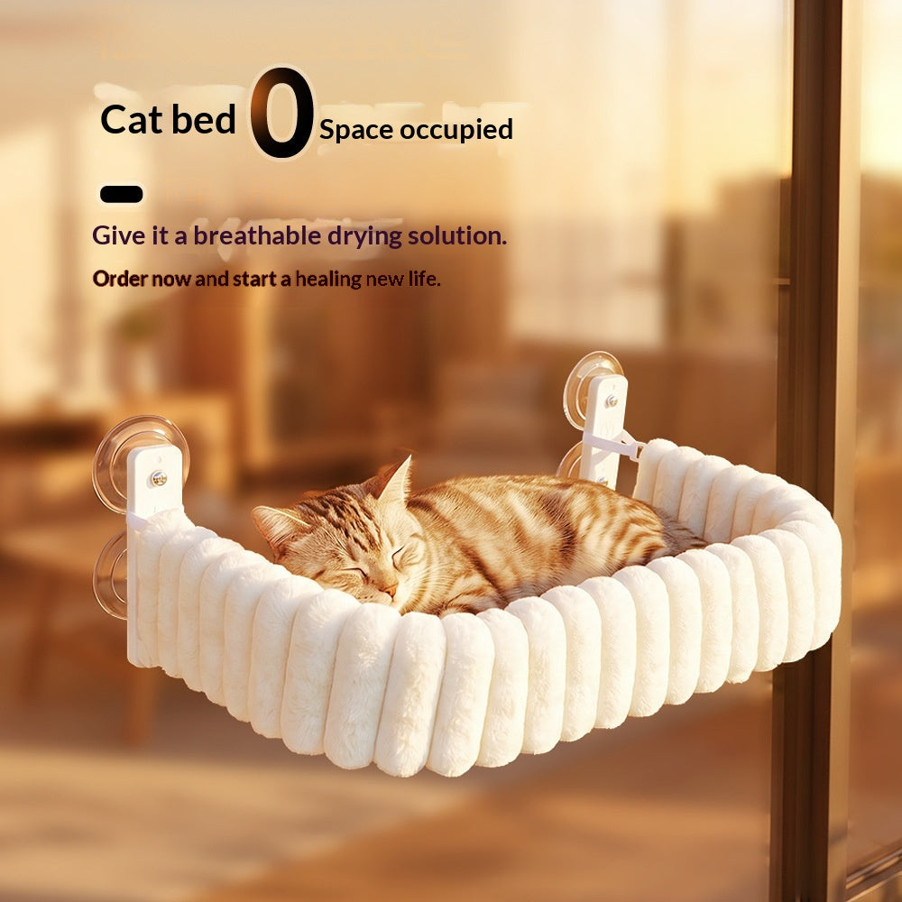 Hanging Suction-Cup Plush Cat Hammock