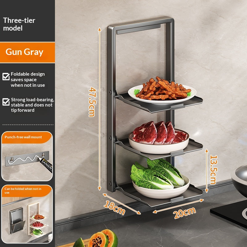 Foldable Kitchen Prep Rack – Magnetic Spice Organizer