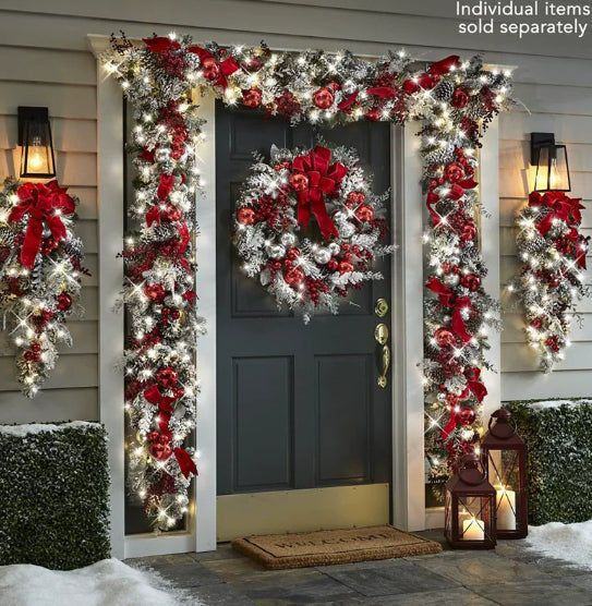 Festive Christmas Garlands – Decorative Fabric Wall Hanging