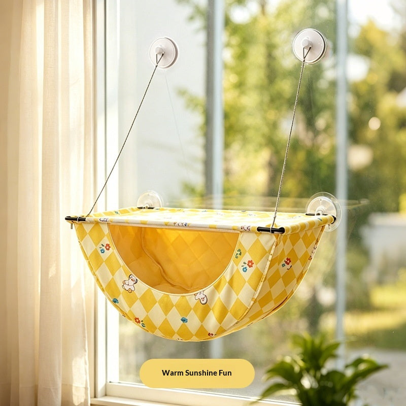 Compact Folding Cat Hammock Window Bed – Suction‑Cup Strong