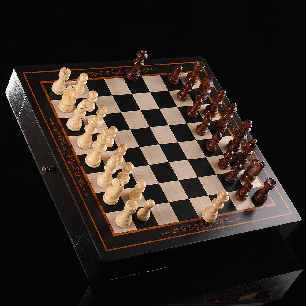 Portable Wooden Chess Set – Bamboo Cutting Board Game
