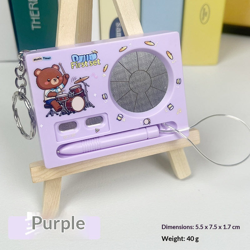 Sporty Keychain: Electronic Piano Drum Kit Pendant