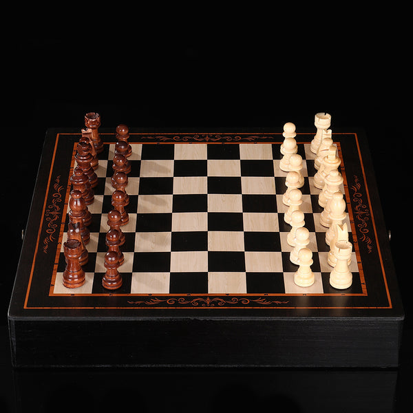 Portable Wooden Chess Set – Bamboo Cutting Board Game