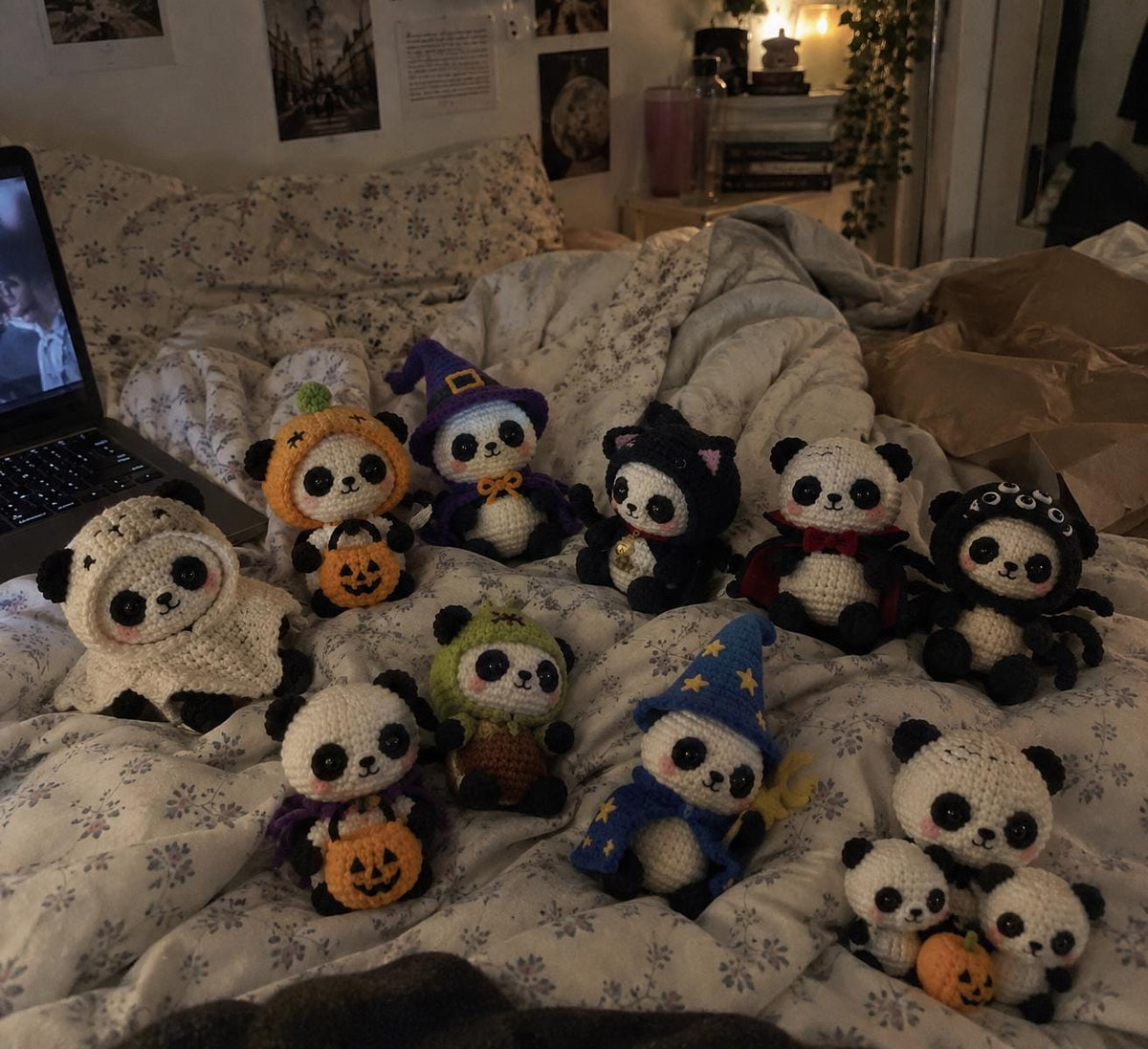 Halloween Panda Crochet Bundle, 10 Costumes, One Pattern (Digital Download)