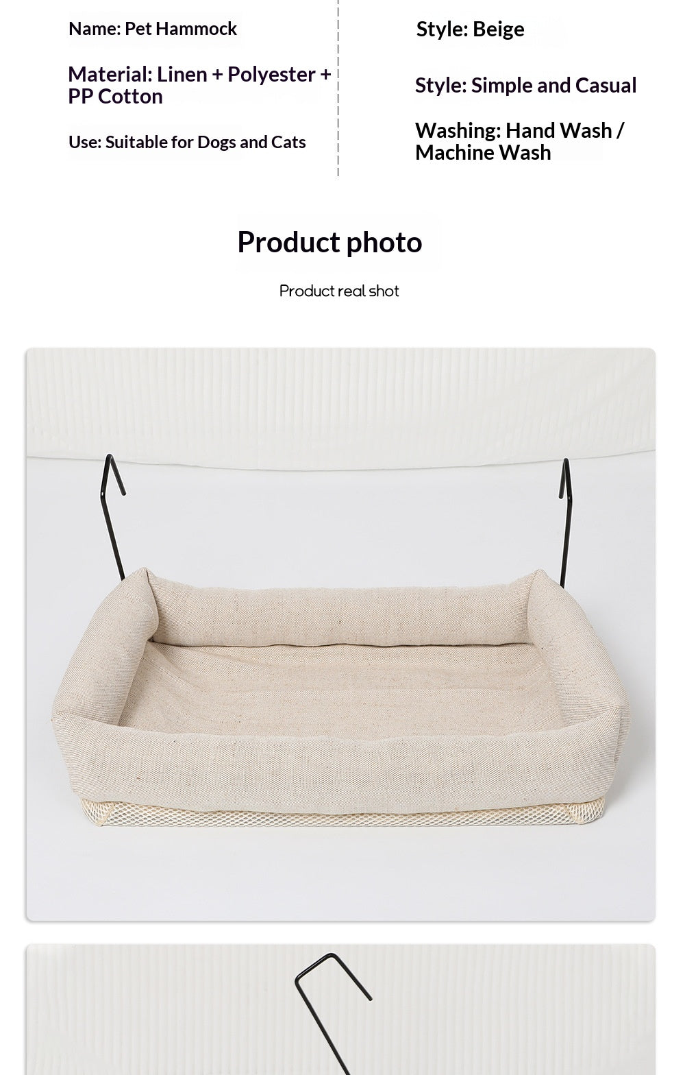 Portable Hemp Pet Hammock for Cats – Lightweight Outdoor Rest
