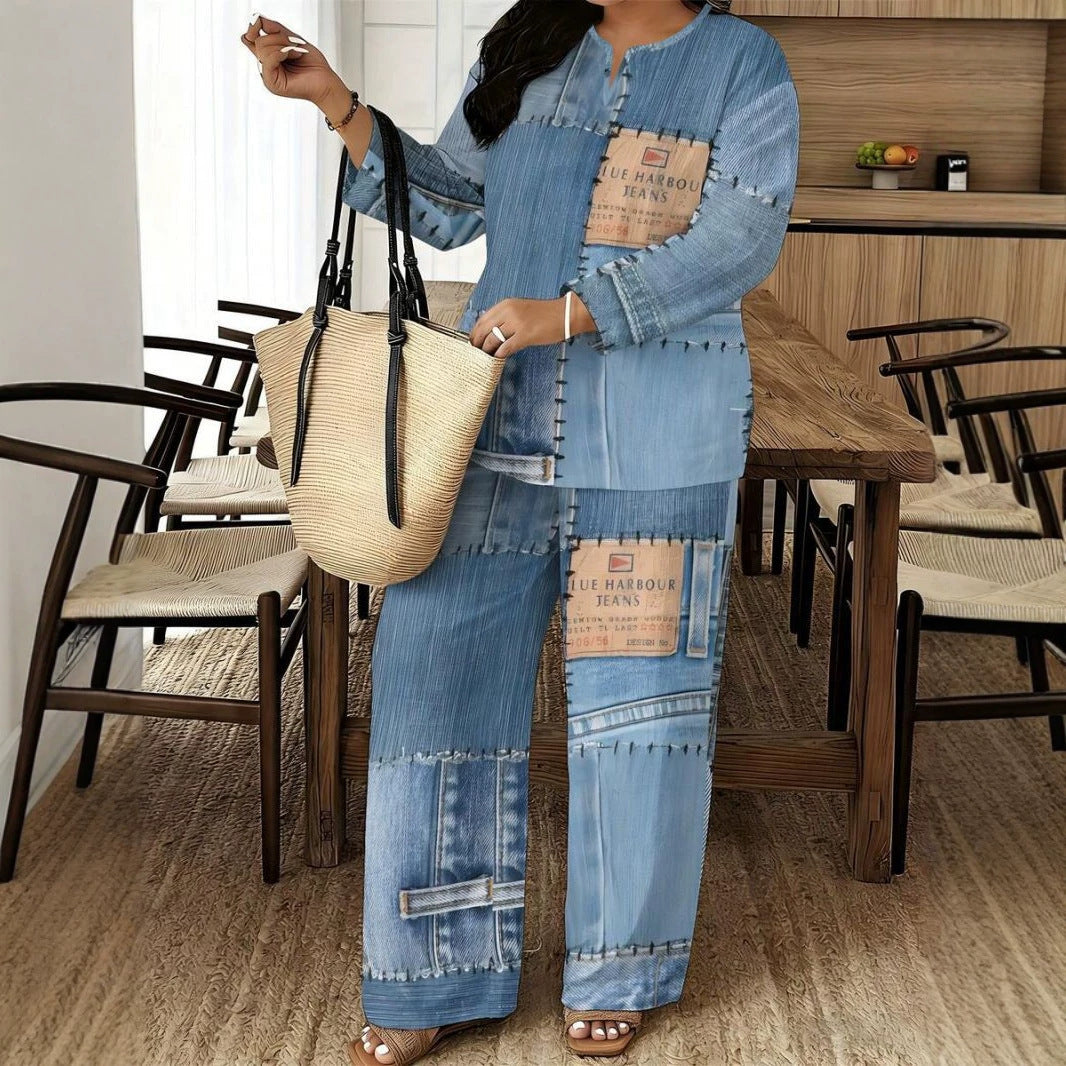 Women's Long-sleeve And Long-pants Two-piece Set