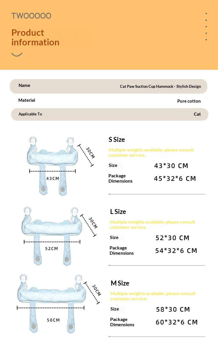 Foldable Cat Hammock with Powerful Suction Cups