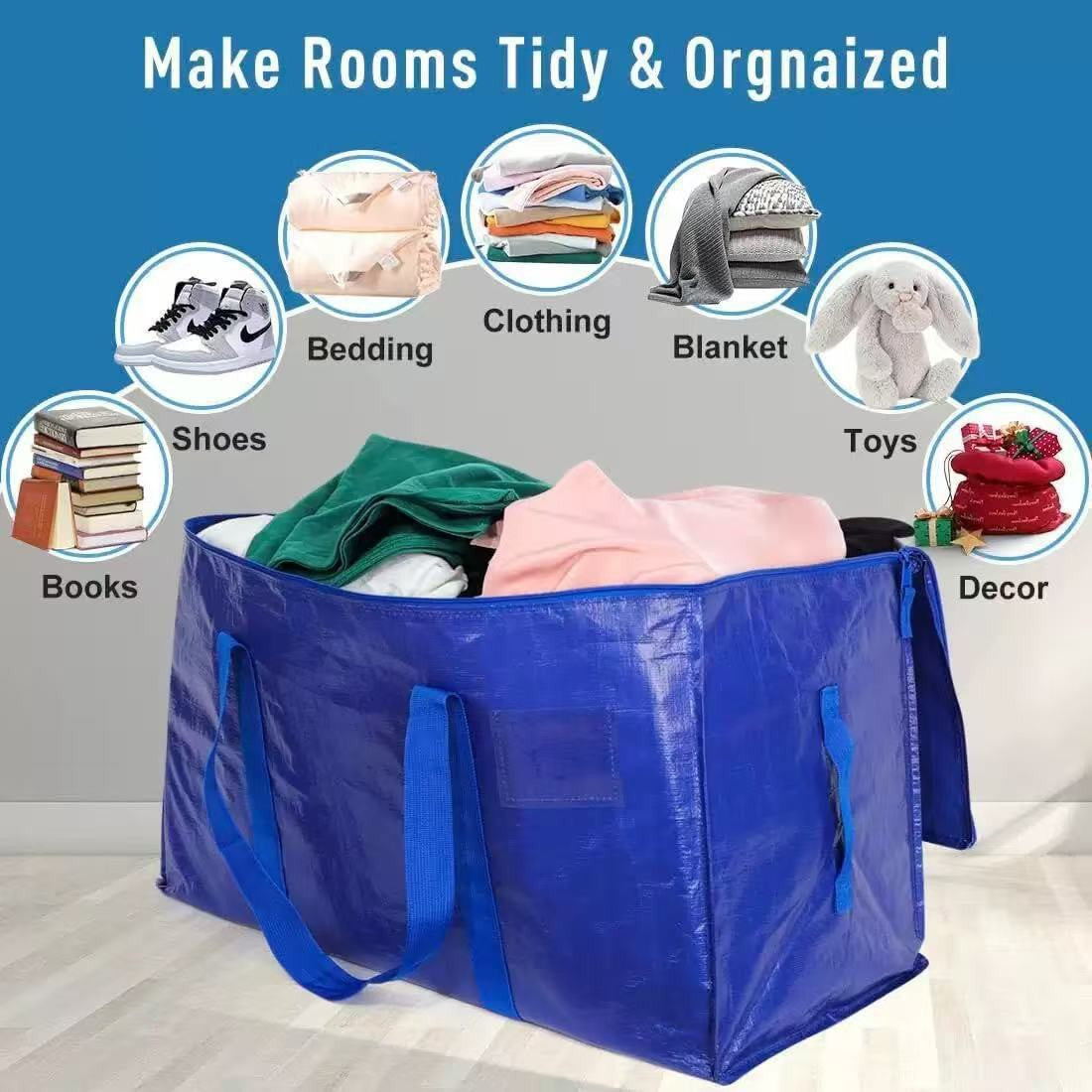 Large Capacity Thick PE Woven Moving Storage Bag