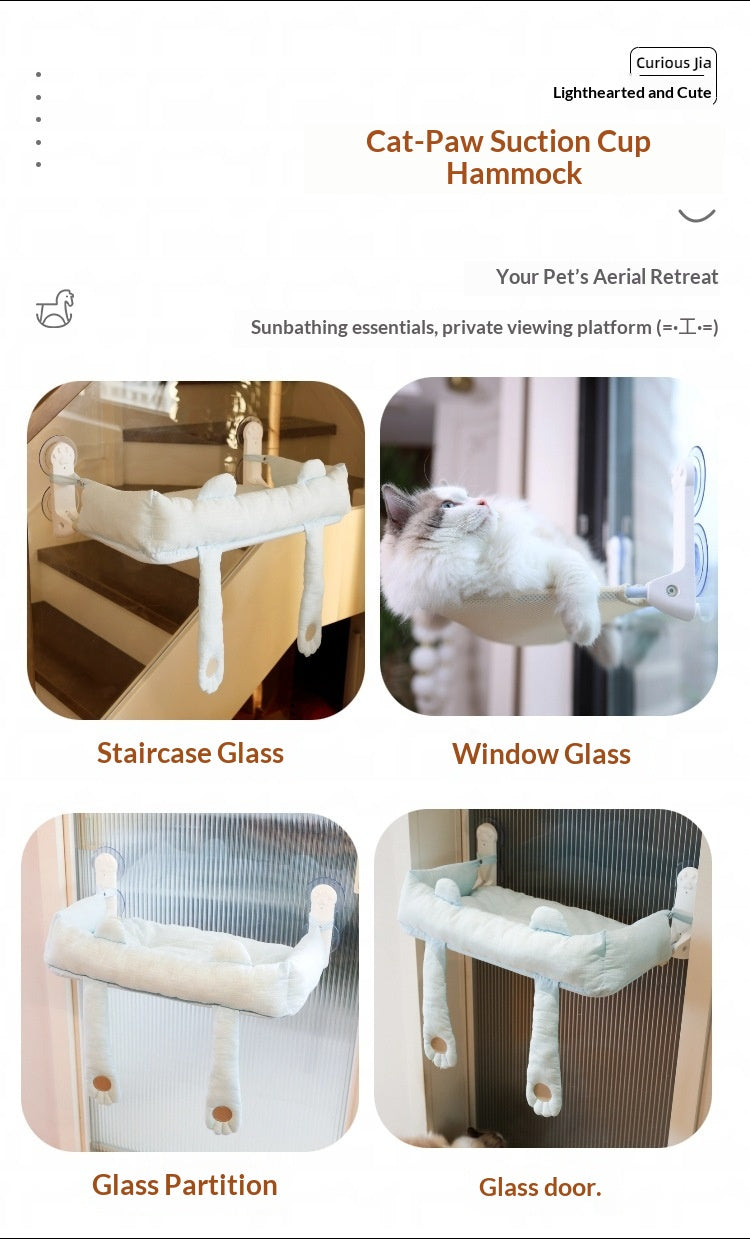 Foldable Cat Hammock with Powerful Suction Cups