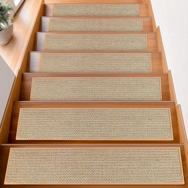 Japanese-Style Linen-Textured Non-Slip Stain-Resistant Stair Mat