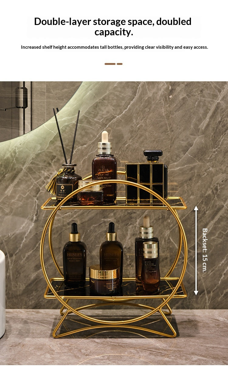 Stackable Silicone Bathroom Organizer – Double Layer, Space‑Saving Storage
