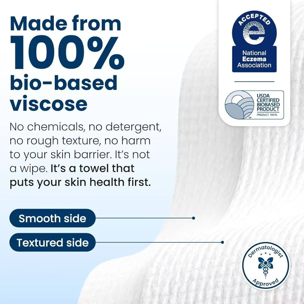 Portable 50-Pack Disposable Soft Cotton Facial Cleansing Wipes