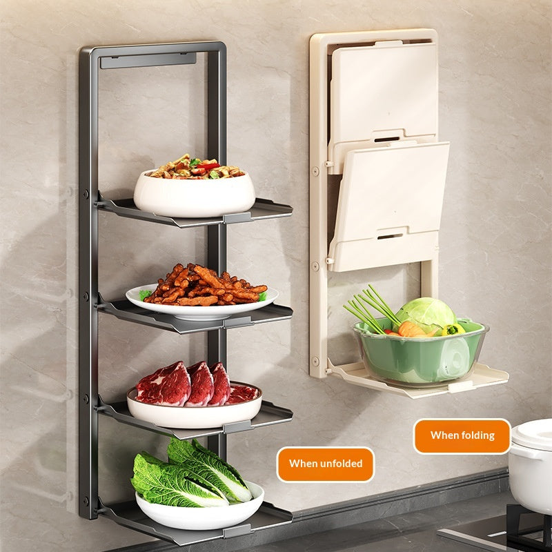 Foldable Kitchen Prep Rack – Magnetic Spice Organizer