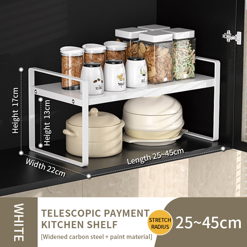 Stackable Metal Spice Rack with Adjustable Countertop Shelf