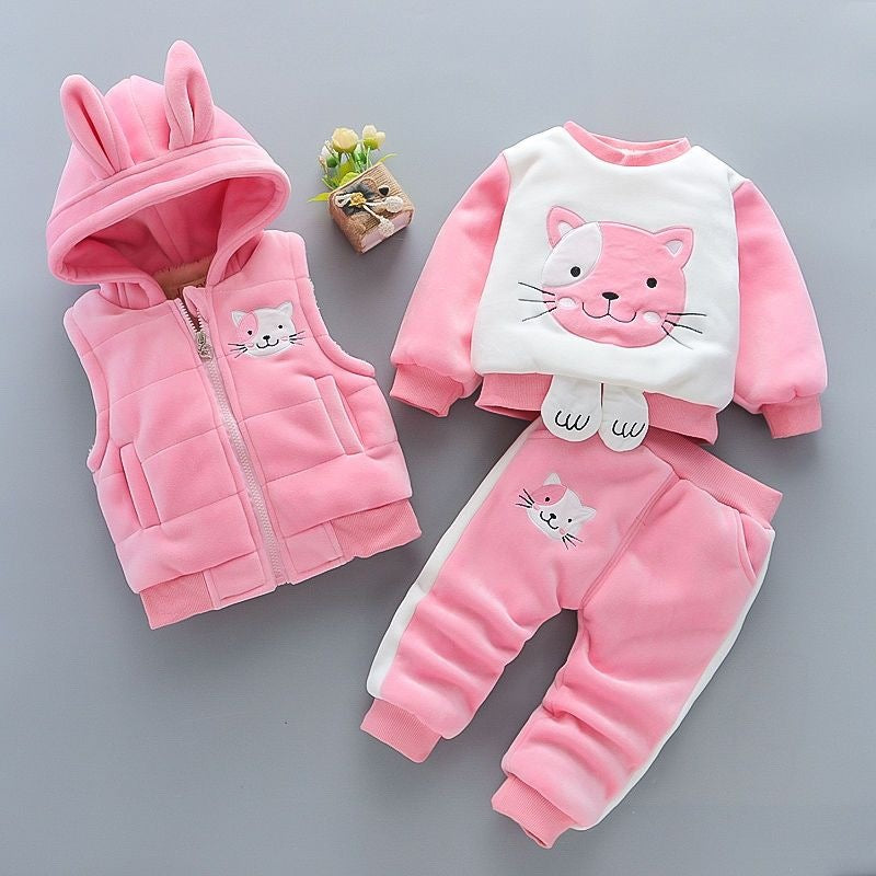 Infant And Toddler Cotton Clothing Three-piece Set