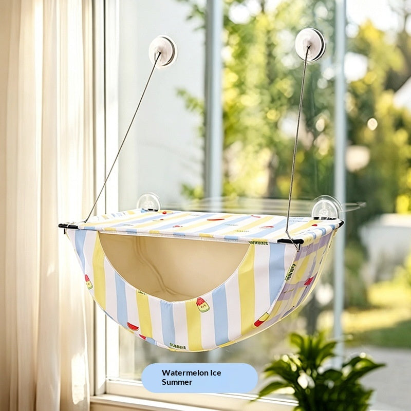Compact Folding Cat Hammock Window Bed – Suction‑Cup Strong