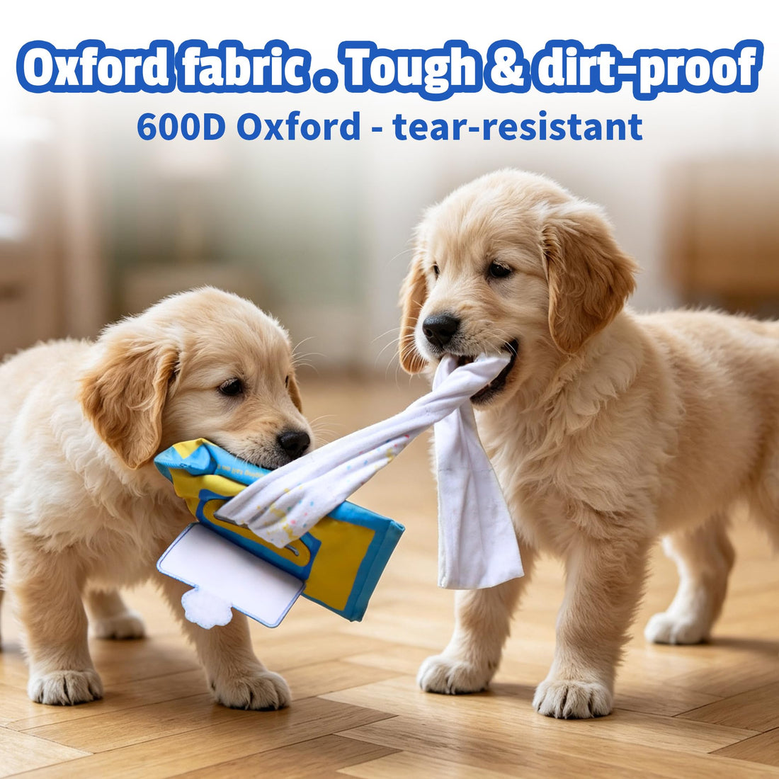 Dog Tissue Box Toy, Snuffle Treat Puzzle With Squeaker Tissue Box Toy
