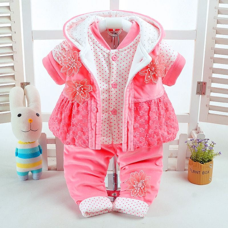 Infant And Toddler Cotton Clothing Three-piece Set
