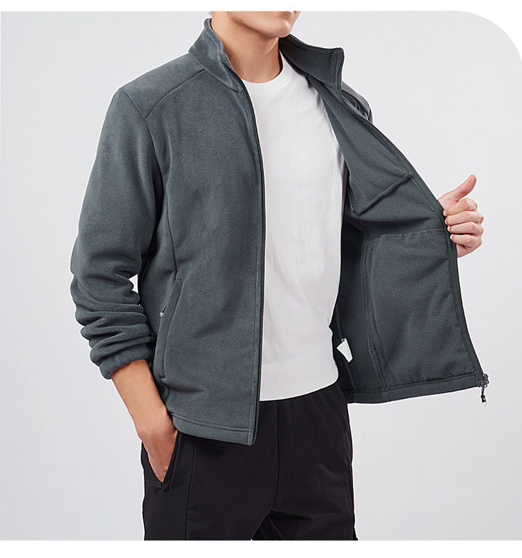 Couple’s Fleece Jacket With Stand‑Up Collar