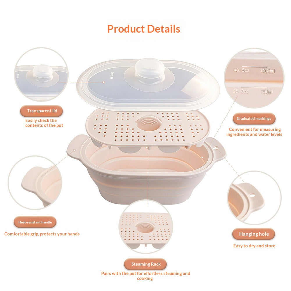 Silicone Foldable Microwave Vegetable Steamer
