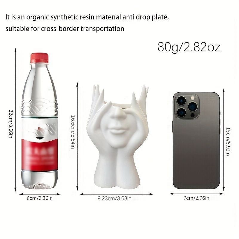 Creative Face‑Shaped Makeup Brush Holder & Portable Magnetic Phone Stand