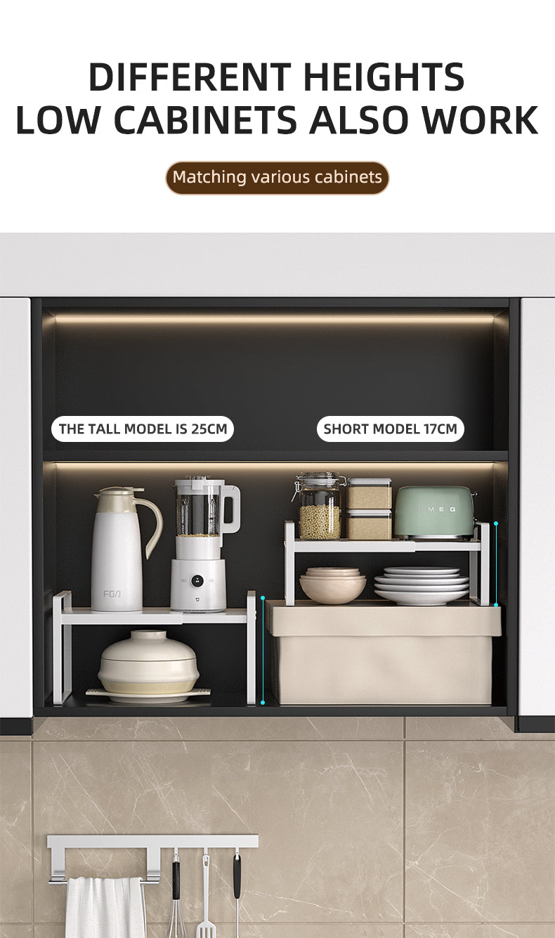 Stackable Metal Spice Rack with Adjustable Countertop Shelf