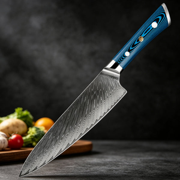 Compact Damascus Steel Chefs Knife – Pocket‑Ready Multi‑Tool