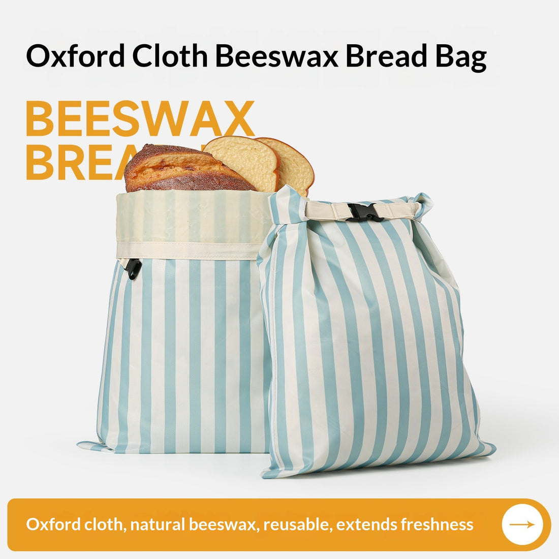 Collapsible Beeswax Bread Bag – Reusable Food‑Grade Produce Wrap