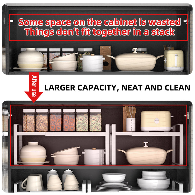 Stackable Metal Spice Rack with Adjustable Countertop Shelf