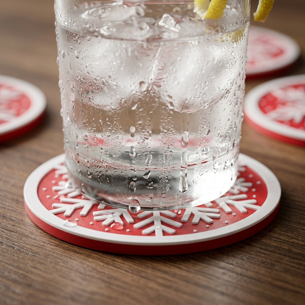 Stackable 3D Printed Snowflake Coasters With Storage Holder