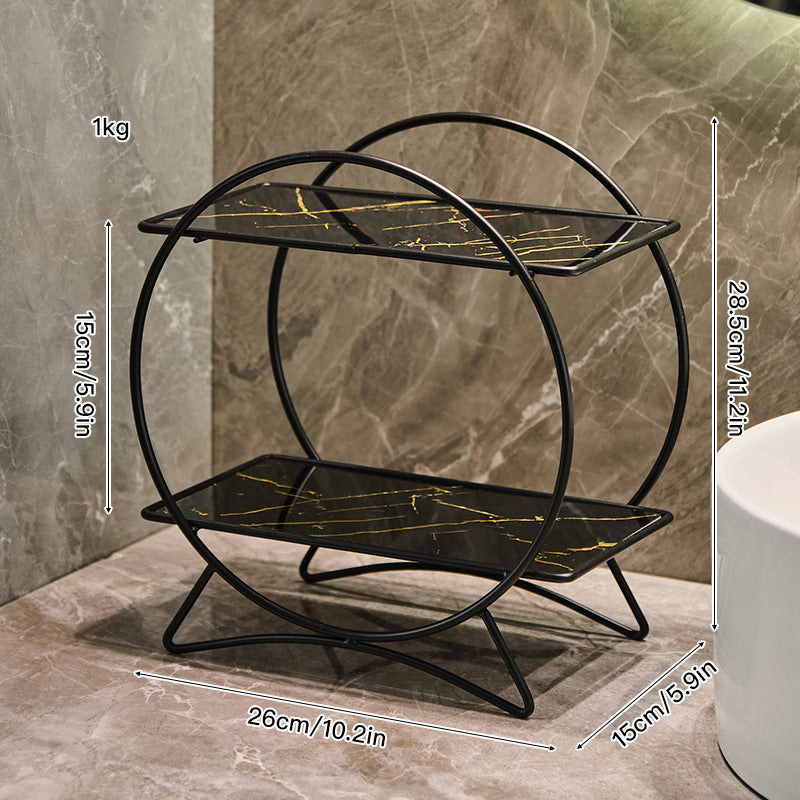 Stackable Silicone Bathroom Organizer – Double Layer, Space‑Saving Storage