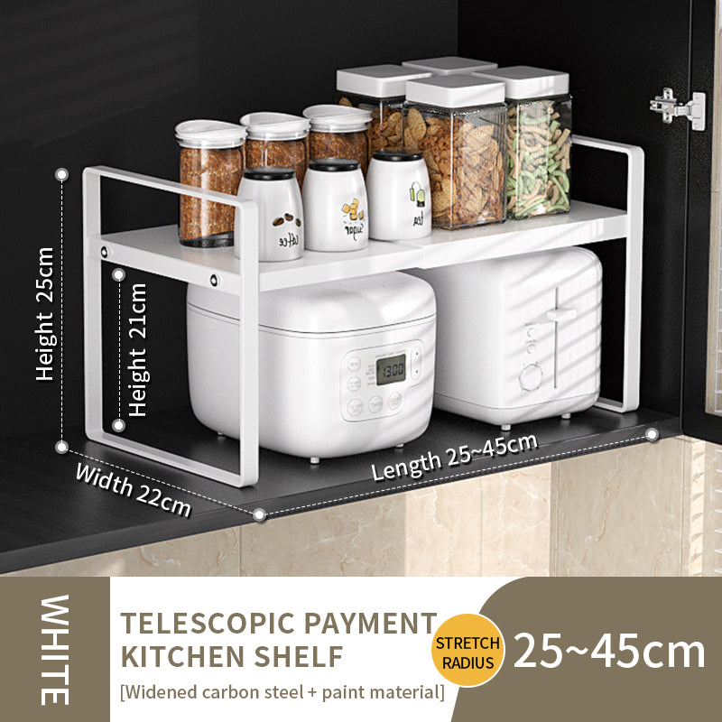 Stackable Metal Spice Rack with Adjustable Countertop Shelf