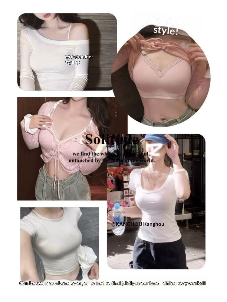 Strapless Lace-trimmed Seamless-cup Wireless Bra That Helps Control Un