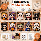Halloween Panda Crochet Bundle, 10 Costumes, One Pattern (Digital Download)
