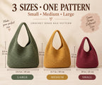 Crochet Boho Half Moon Bag Pattern, 3 Sizes, Beginner Friendly (PDF Download)