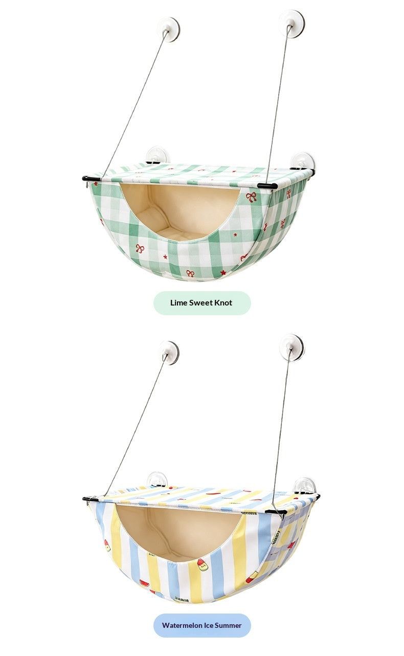 Compact Folding Cat Hammock Window Bed – Suction‑Cup Strong