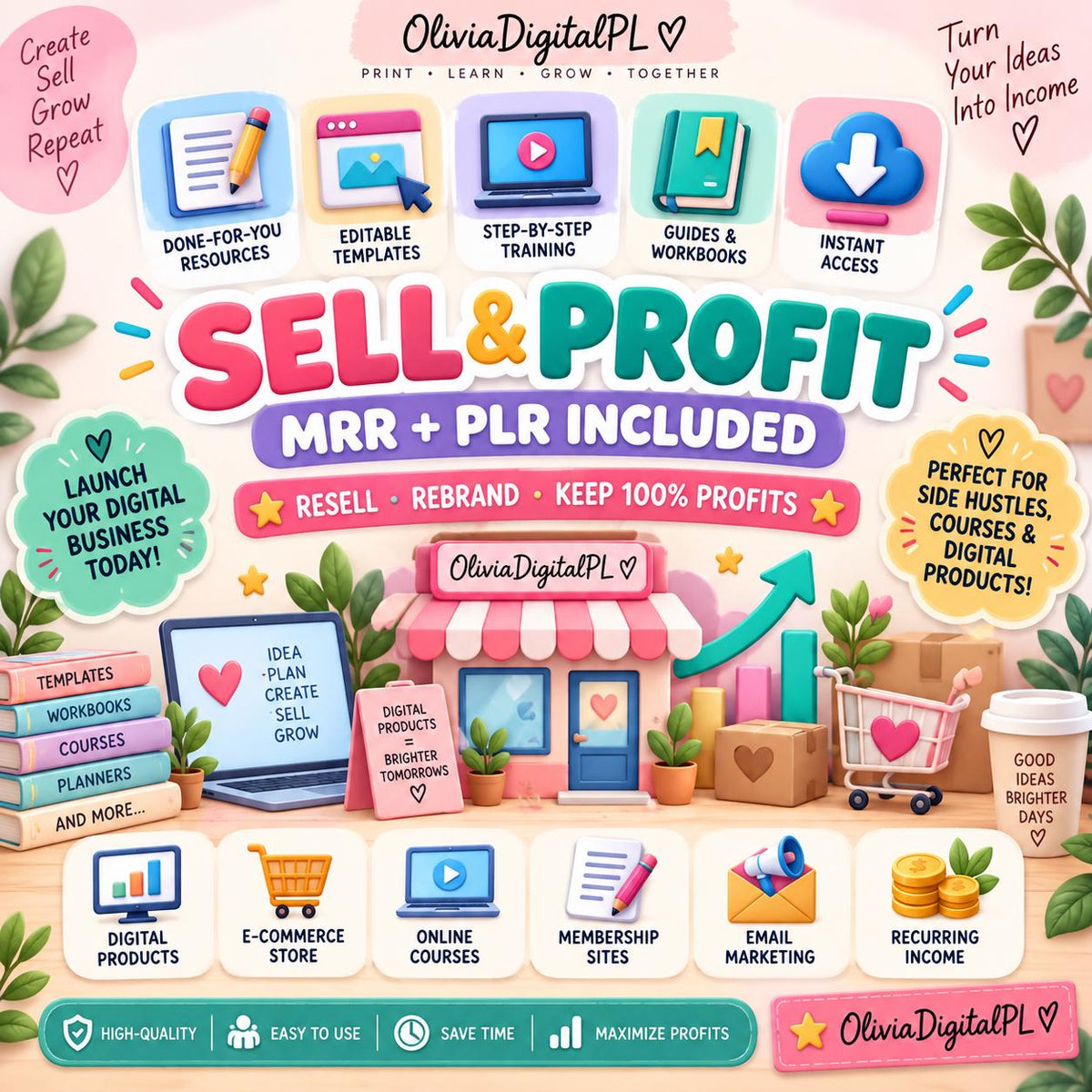 500,000+ Kids Educational Bundle PLR MRR, Printable Worksheets, Coloring Pages, Homeschool Learning Games