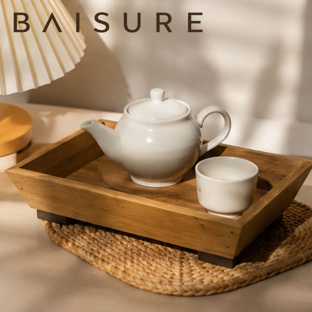 Versatile Wooden Tea Tray with Legs – Perfect for Tea, Coffee & Snacks
