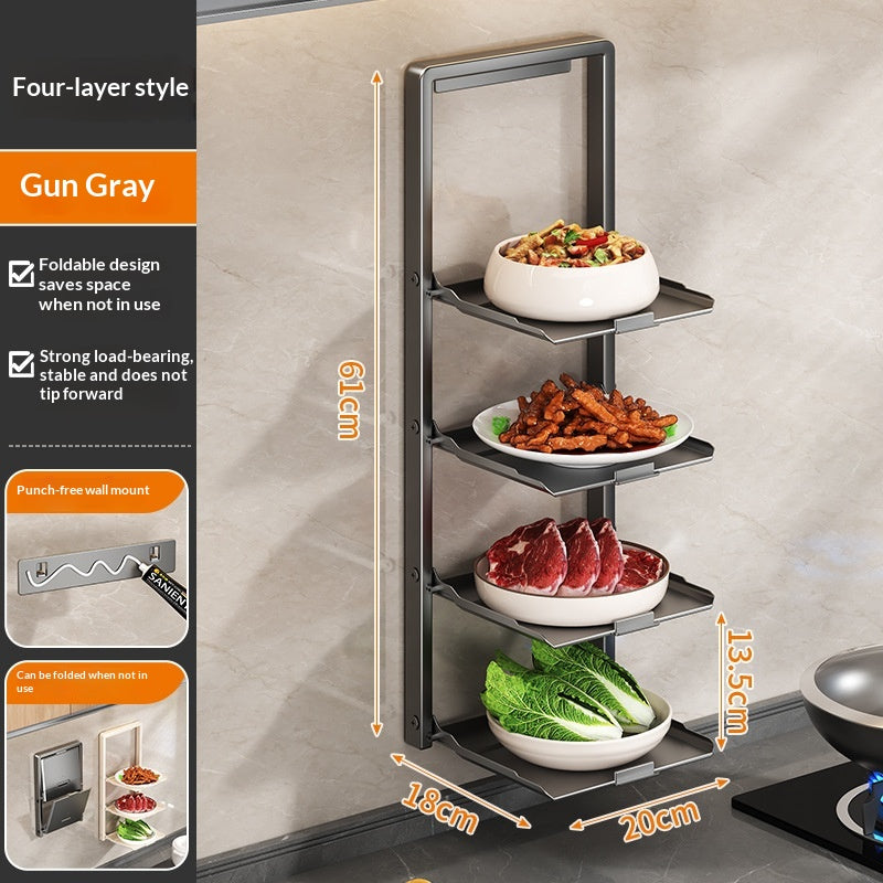 Foldable Kitchen Prep Rack – Magnetic Spice Organizer