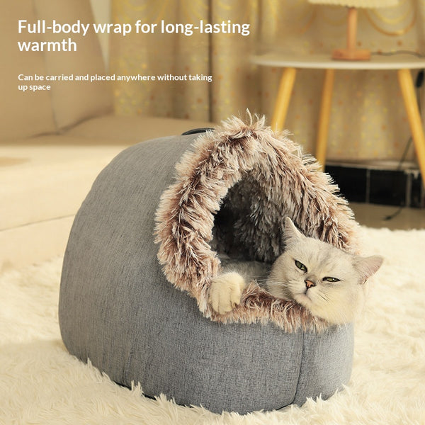 Cozy Compact Folding Picnic Blanket – Warm Cat Bed & House