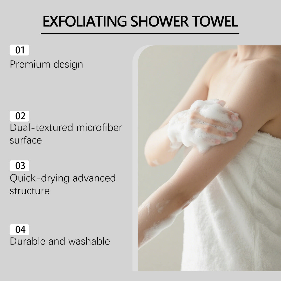 Gentle Eco-Friendly Reusable Bath Towel – Soft, Durable, Easy to Carry