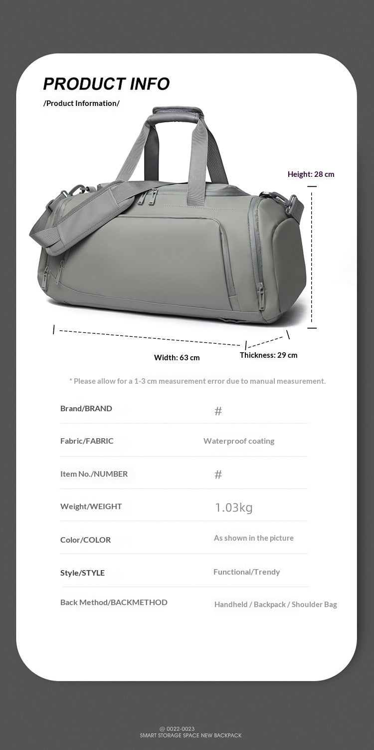 Large Capacity Waterproof Backpack with Dry/Wet Compartments